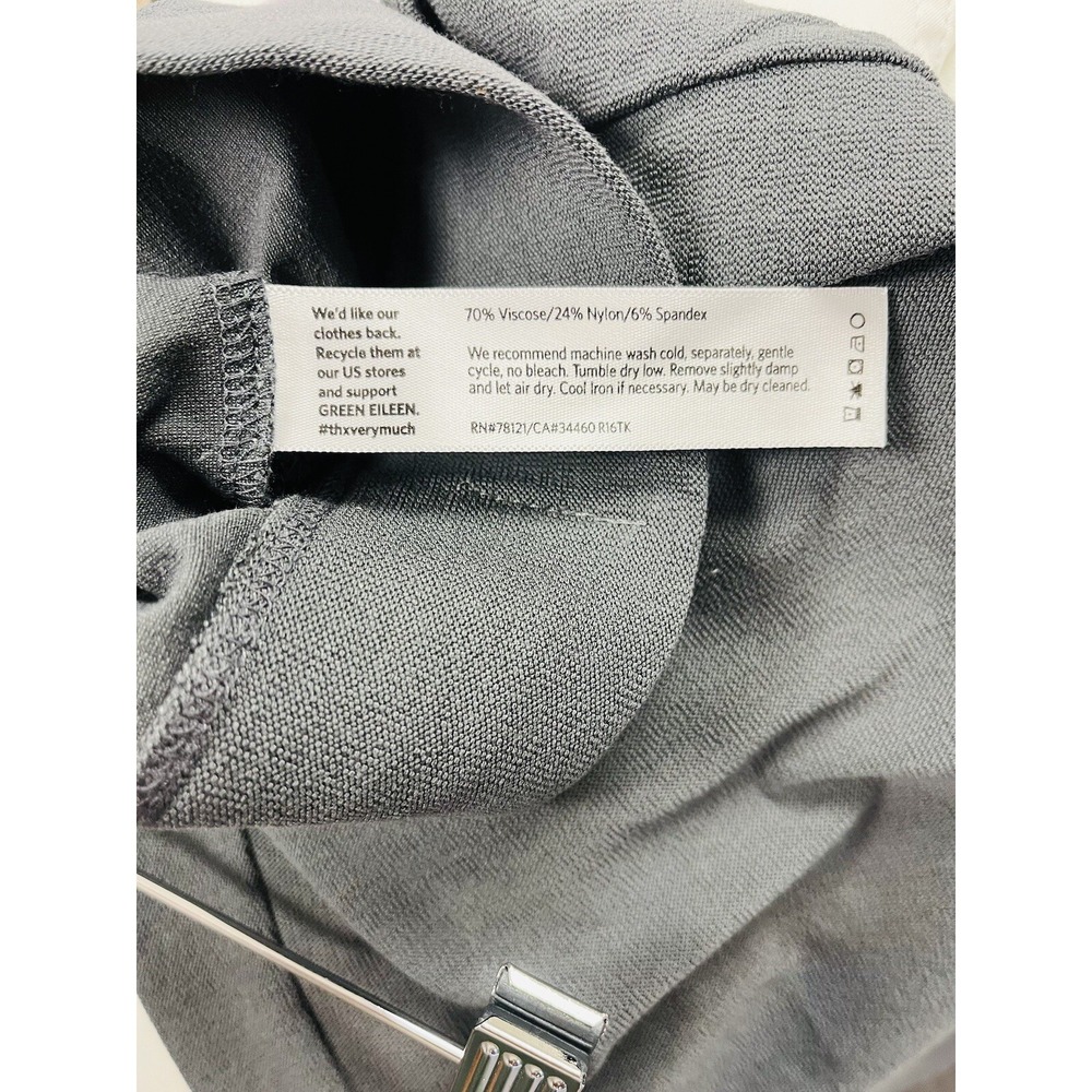 Eileen Fisher Petite Small Gray‎ Stretch Crepe Slim Ankle Pant Preppy 90s Travel - Picture 4 of 4